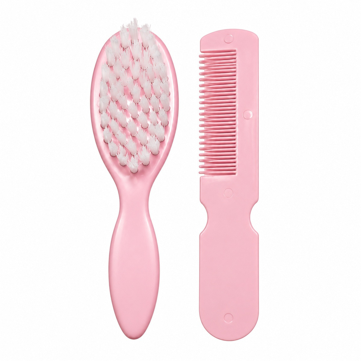 Kit Escova E Pente Rosa Para Bebê