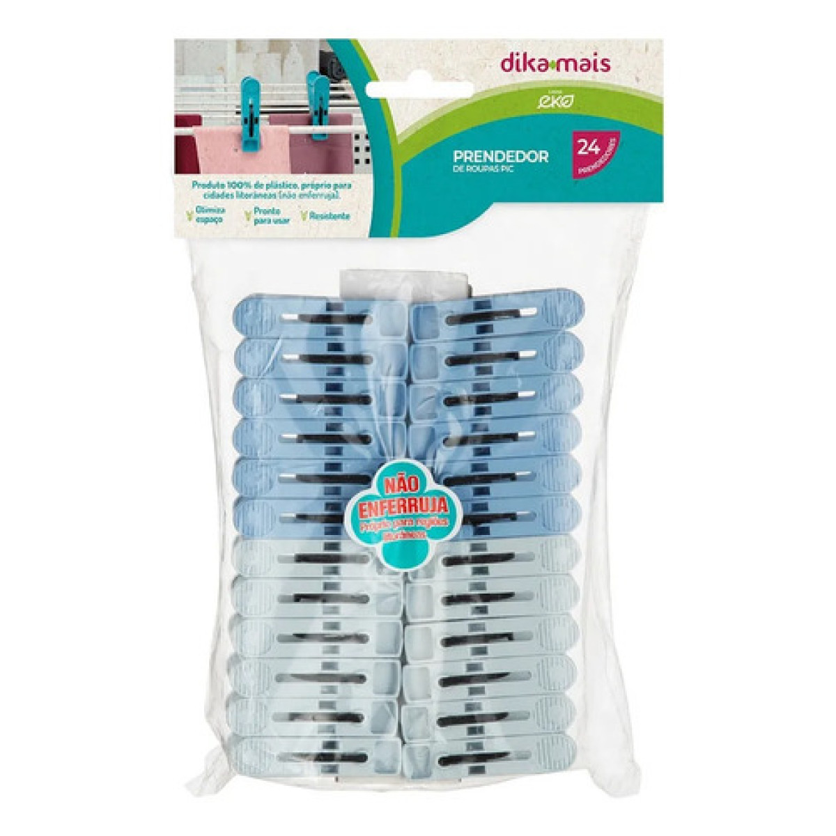 Kit 24 Prendedor De Roupas Varal Plástico Não Enferruja