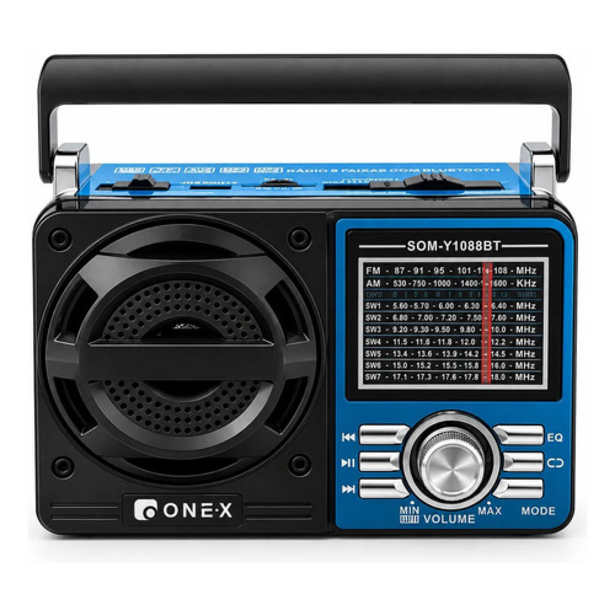 Rádio Clássico Mp3 Portátil Usb Am/fm Azul 110/220v